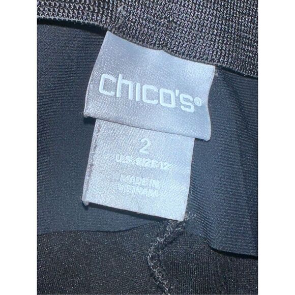 STUNNING CHICOS Pants Black Pull On 2 (US 12) BLACK Pants, Good CONDITION - Picture 4 of 6